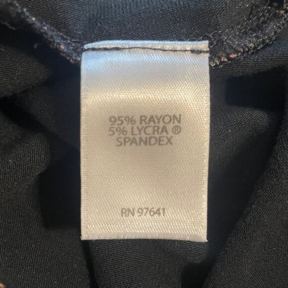 J. Jill Wearever Collection Floral Humming Bird Top Womens XL Black Tunic Tee - Picture 9 of 11